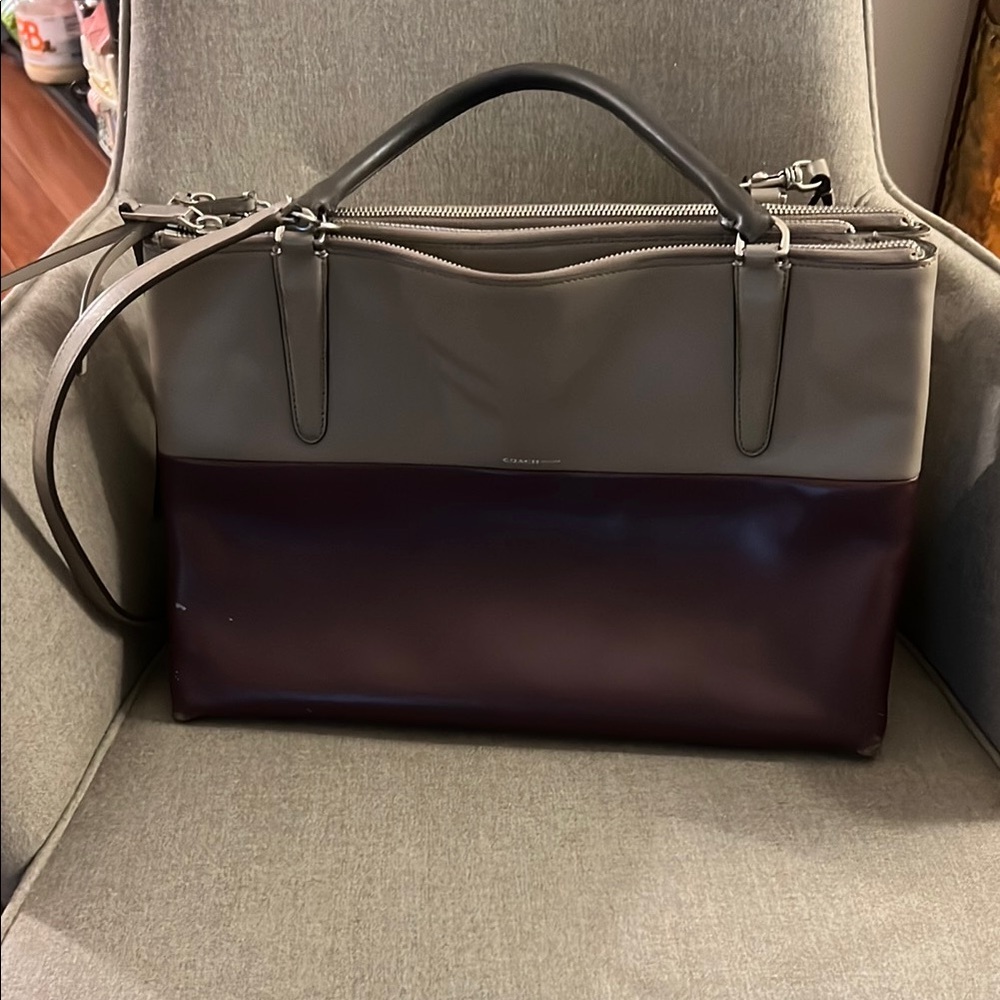Two-Tone Leather coach Bag